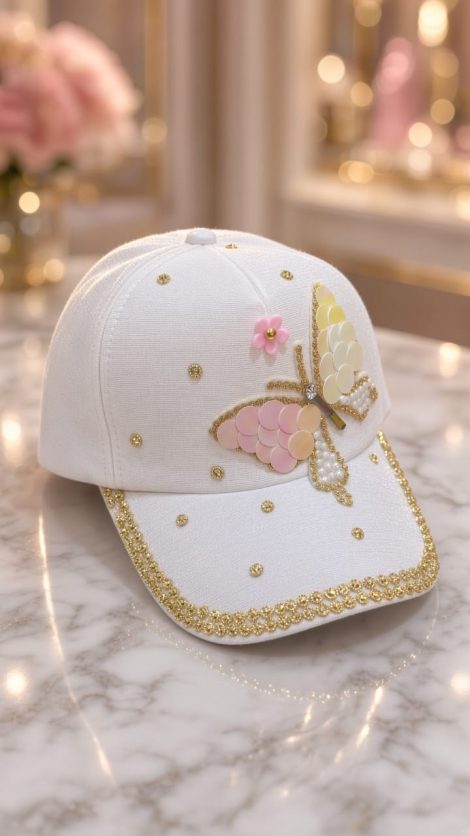 Classy Rhinestone Ladies Cap